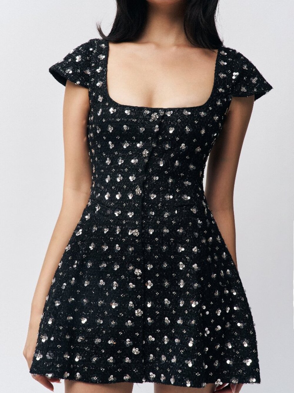 Danielle Guizio Black Sequin Mini Dress